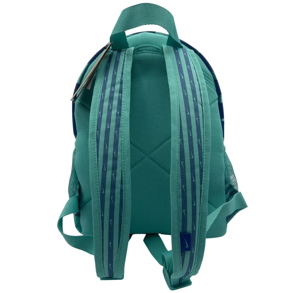 Nike Just Do It‎ Brasilia Mini Backpack Travel Play Teal Blue Stripe FZ2619 NWT